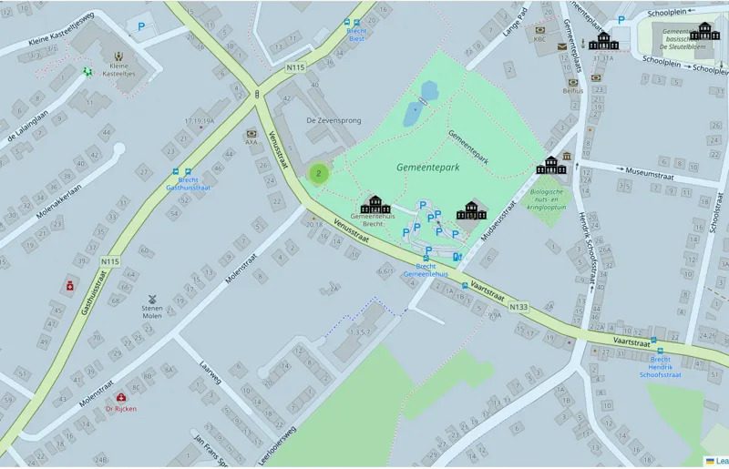 Screenshot van interactief stratenplan